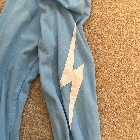 AVIATOR NATION BOLT STITCH SWEATPANTS - SKY // WHITE, Size Small - Picture 5 of 7